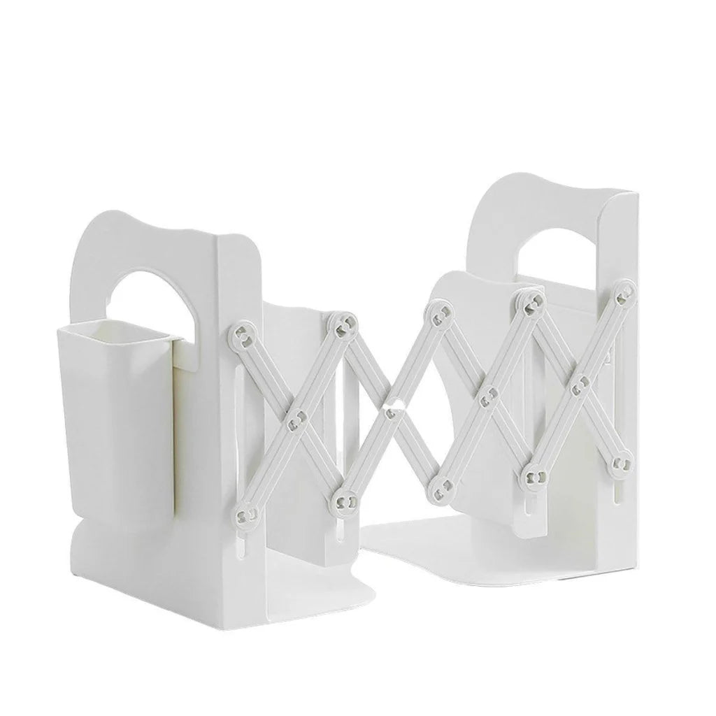 Adjustable Desktop Bookshelf Organizer With Pen Holder