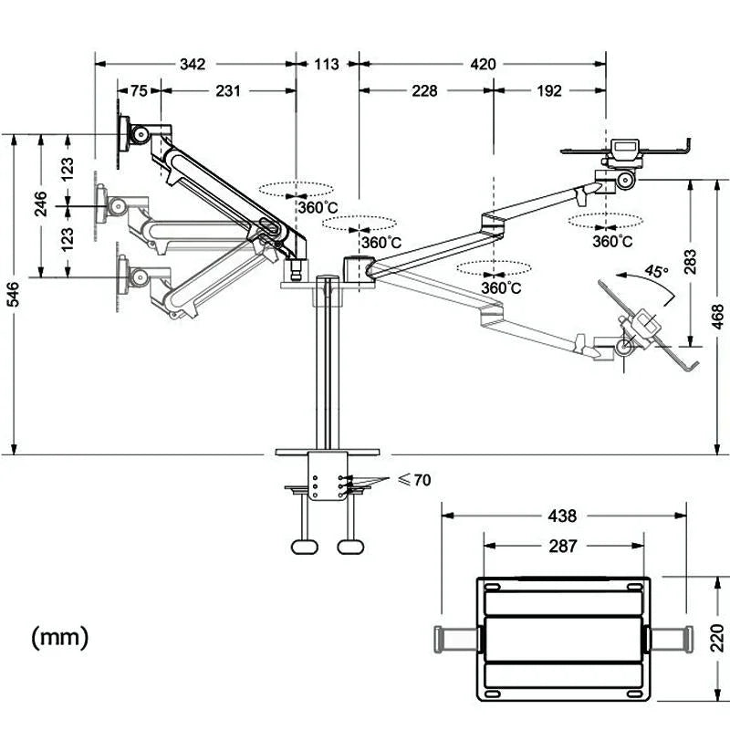 Adjustable Desktop Stand for 17-32 and 12-17 Monitors