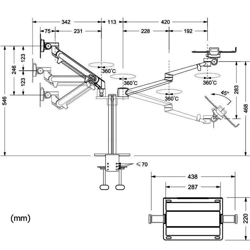 Adjustable Desktop Stand for 17-32 and 12-17 Monitors