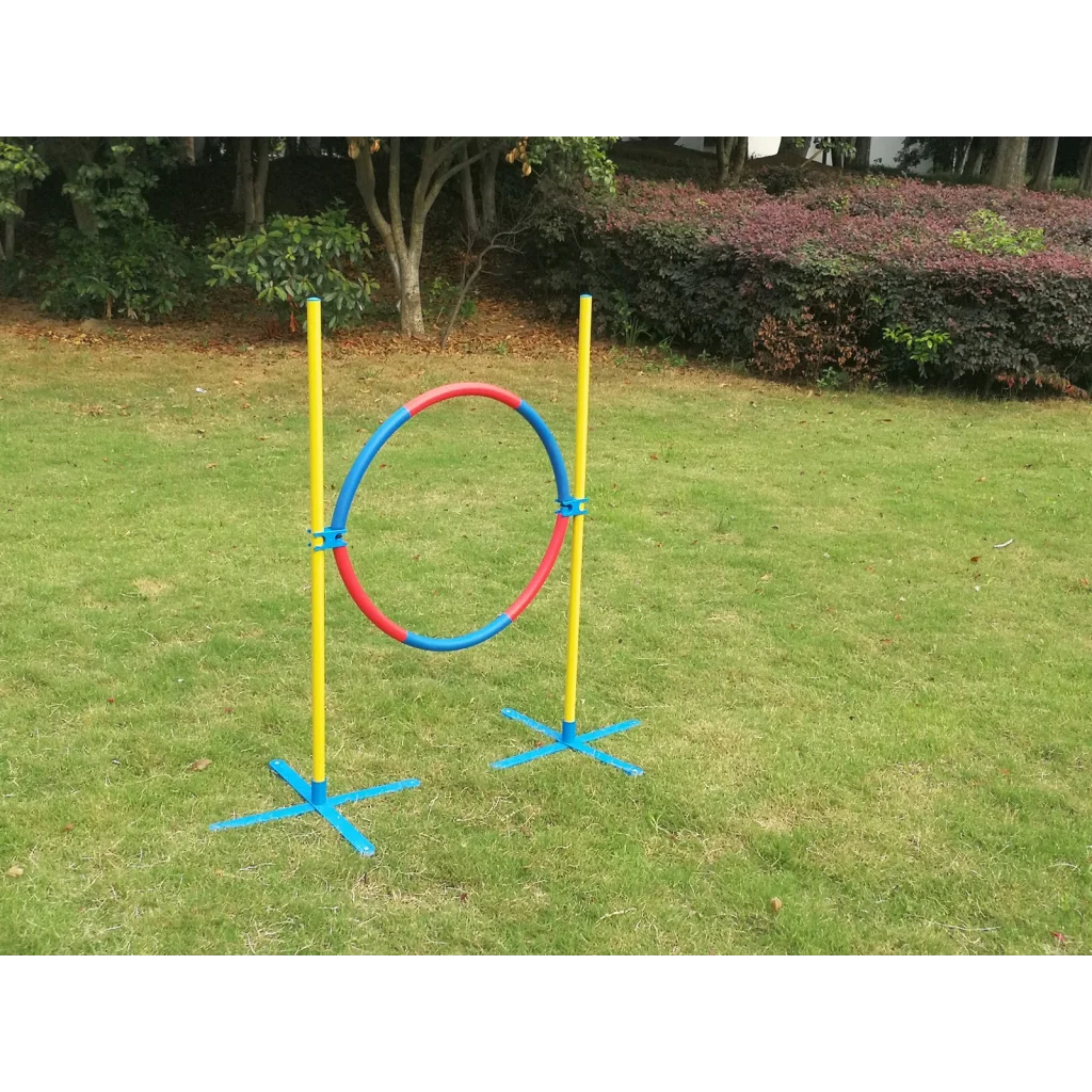 Adjustable Dog Puppy Training Jump Tyre Agility Post - Home