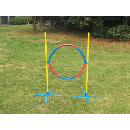 Adjustable Dog Puppy Training Jump Tyre Agility Post - Home