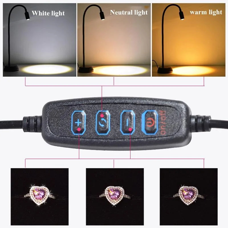 Adjustable Double-head Led Jewelry Table Lamp for Live