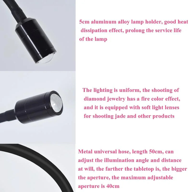 Adjustable Double-head Led Jewelry Table Lamp for Live