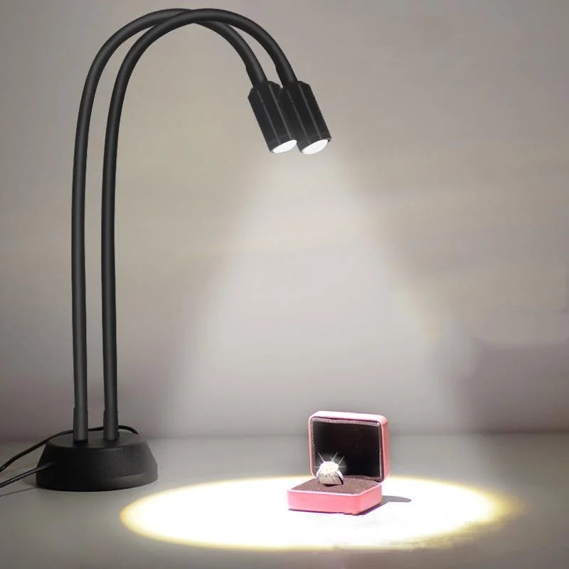 Adjustable Double-head Led Jewelry Table Lamp for Live