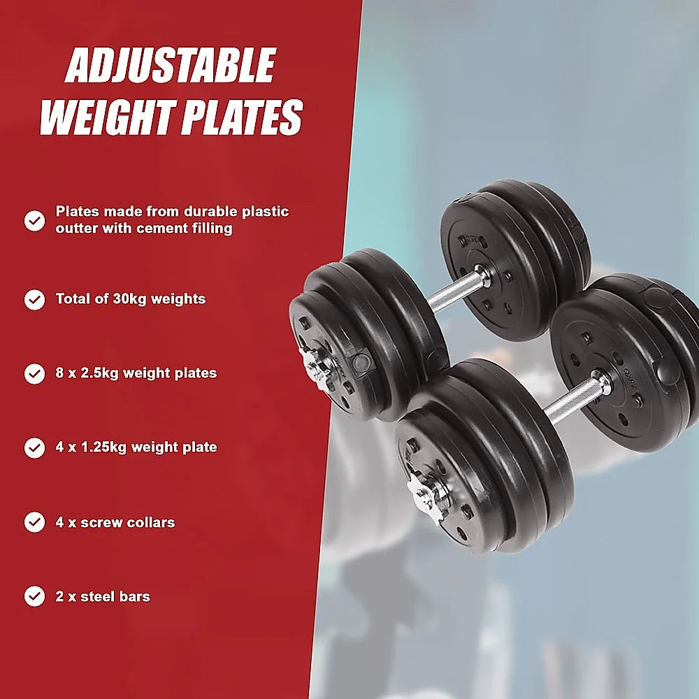 Adjustable Dumbbell Set - 30KG - Fitness Accessories