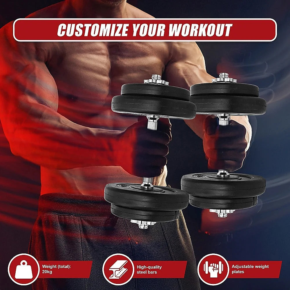 Adjustable Dumbbell Weight Set - 20KG - Fitness Accessories