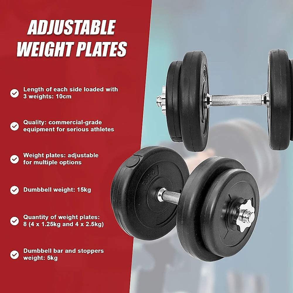 Adjustable Dumbbell Weight Set - 20KG - Fitness Accessories