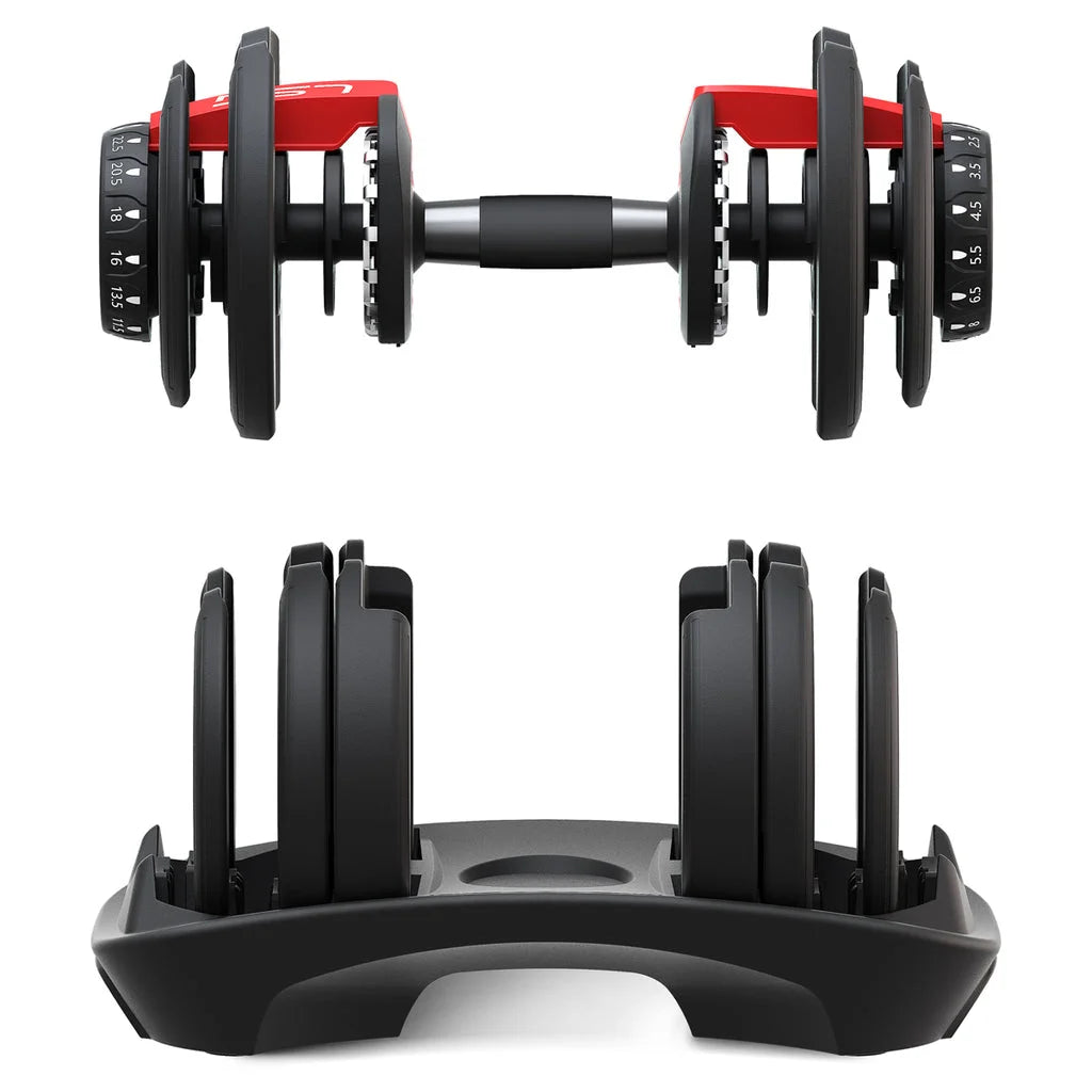 Adjustable Dumbbells 2.5kg-24kg (Pairs) with Dumbbell Stand