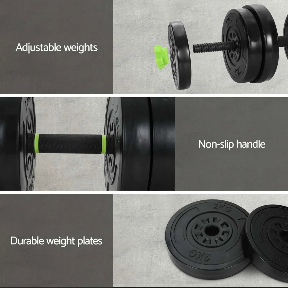 Adjustable Dumbbells Set 25kg - Kettlebell Weight Plates