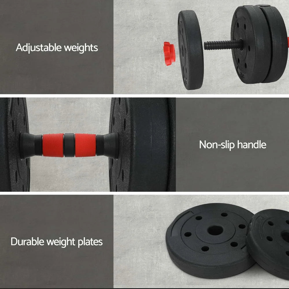Adjustable Dumbbells Set 40kg - Kettlebell Weight Plates