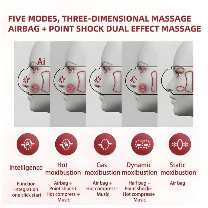 Adjustable Eye Massager With Hot Compress Black - Black