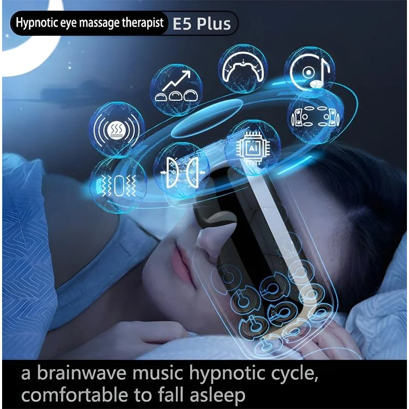 Adjustable Eye Massager With Hot Compress Black - Black