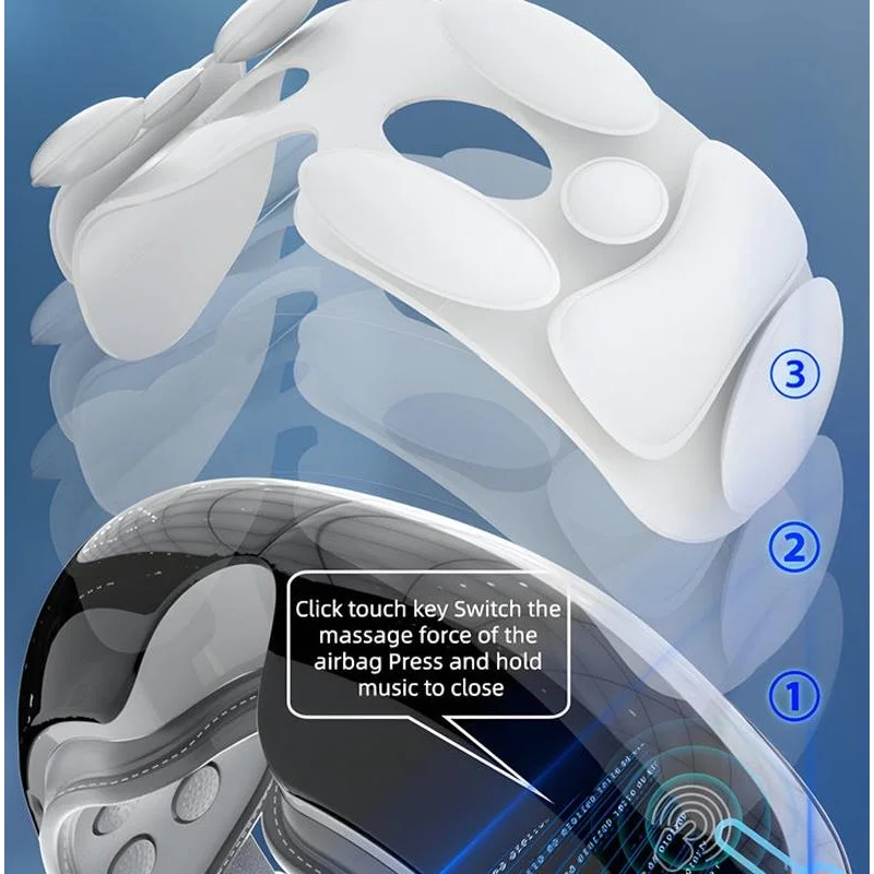 Adjustable Eye Massager With Hot Compress Black - Black