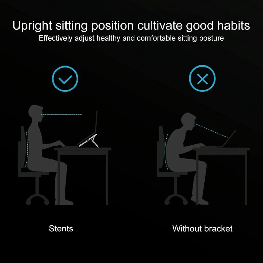Adjustable Foldable Aluminum Laptop Stand - Portable Double