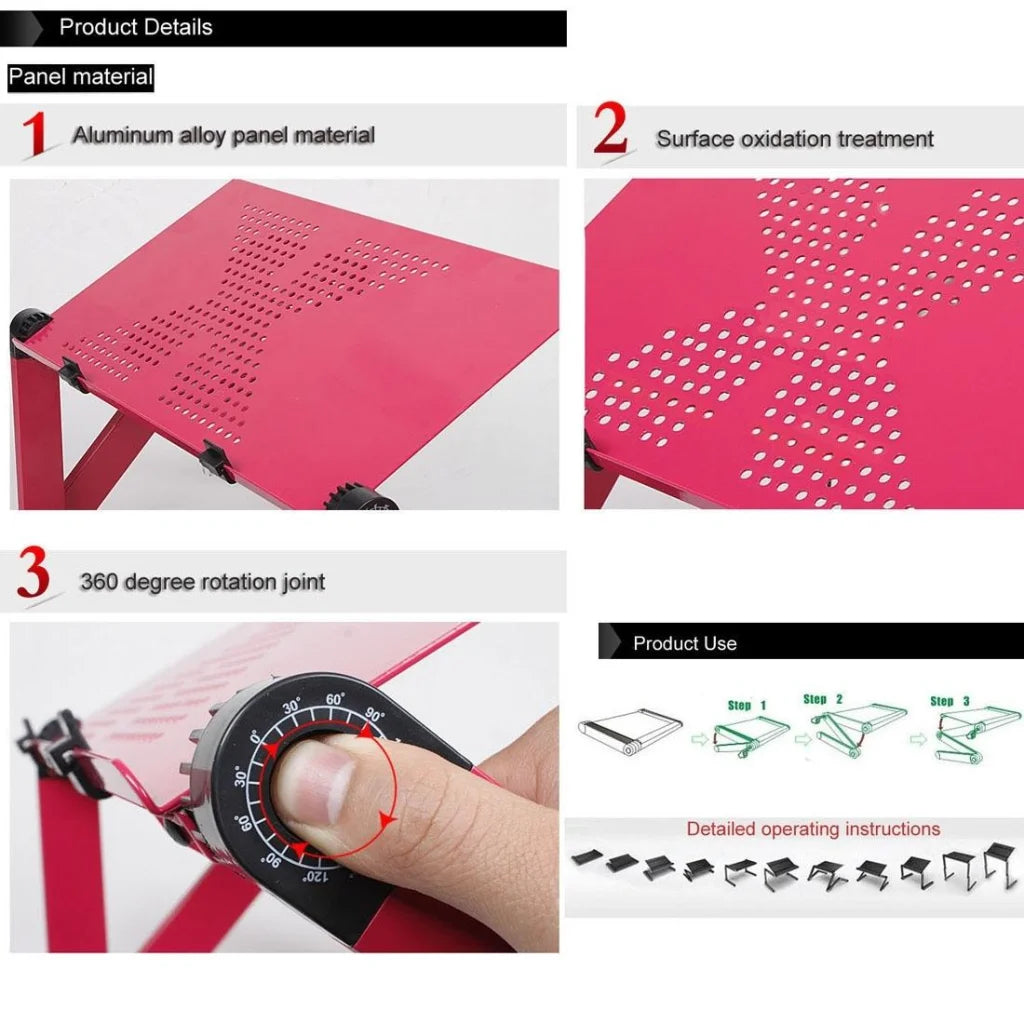 Adjustable Foldable Laptop Stand - Portable 360 Degree