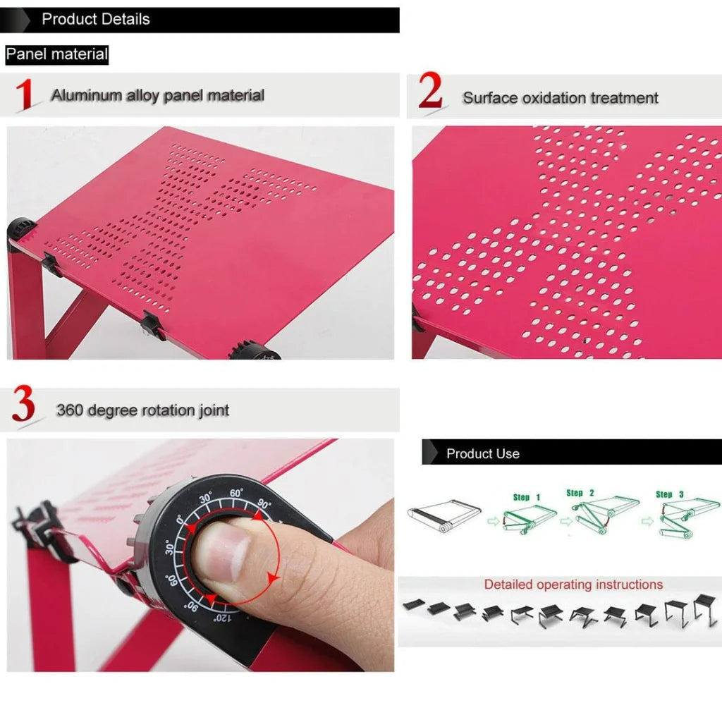 Adjustable Foldable Laptop Stand - Portable 360 Degree