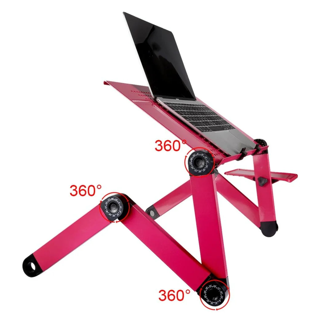 Adjustable Foldable Laptop Stand with Fans & Mouse Pad