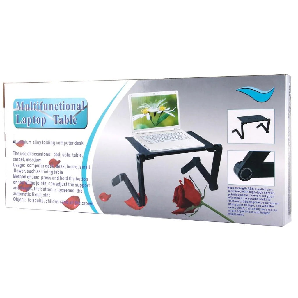 Adjustable Foldable Laptop Stand with Fans & Mouse Pad