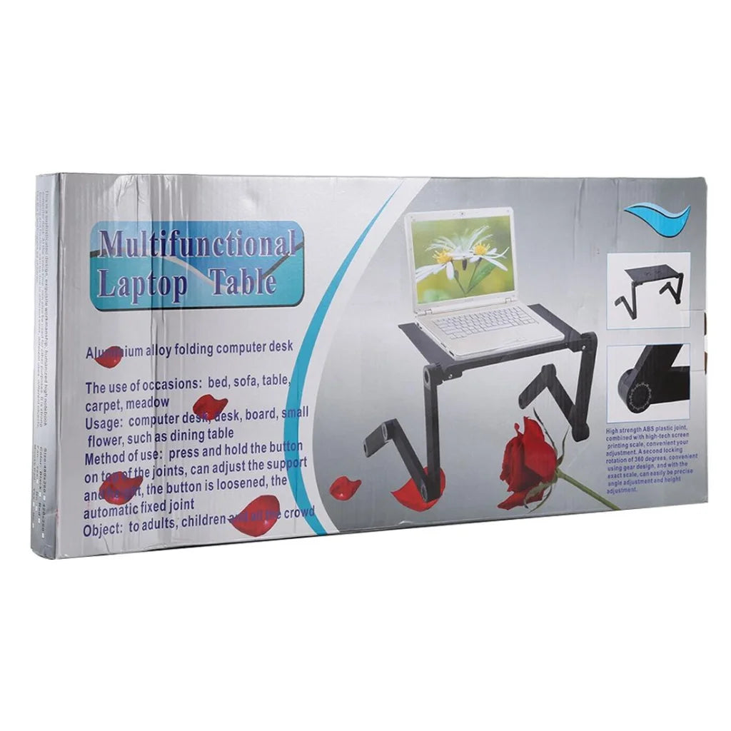 Adjustable Foldable Laptop Stand with Fans & Mouse Pad