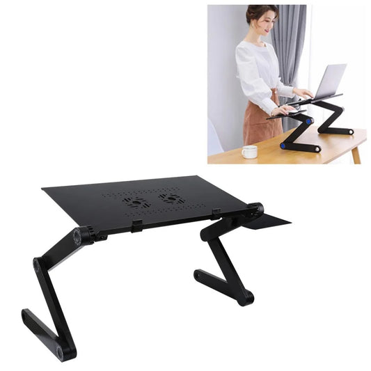 Adjustable Foldable Laptop Stand with Fans & Mouse Pad