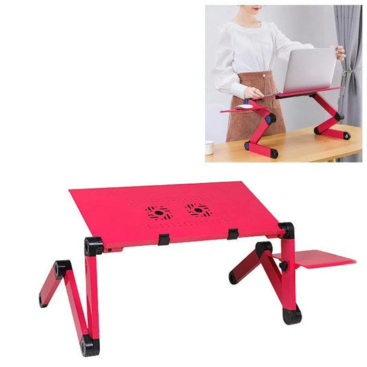 Adjustable Foldable Laptop Stand with Fans & Mouse Pad
