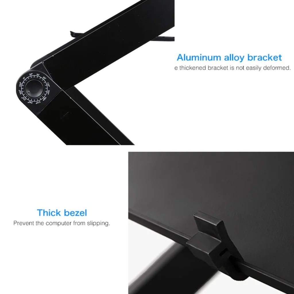 Adjustable Foldable Laptop Stand with Fans & Mouse Pad