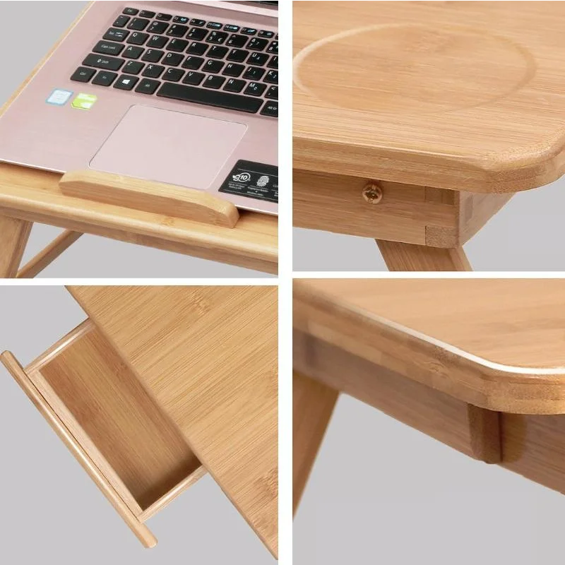 Adjustable Folding Laptop Desk for Bed with Card Slot