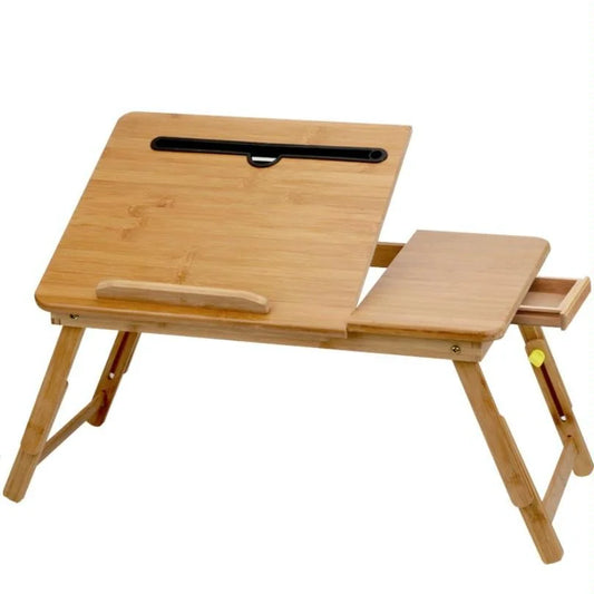 Adjustable Folding Laptop Desk for Bed with Card Slot