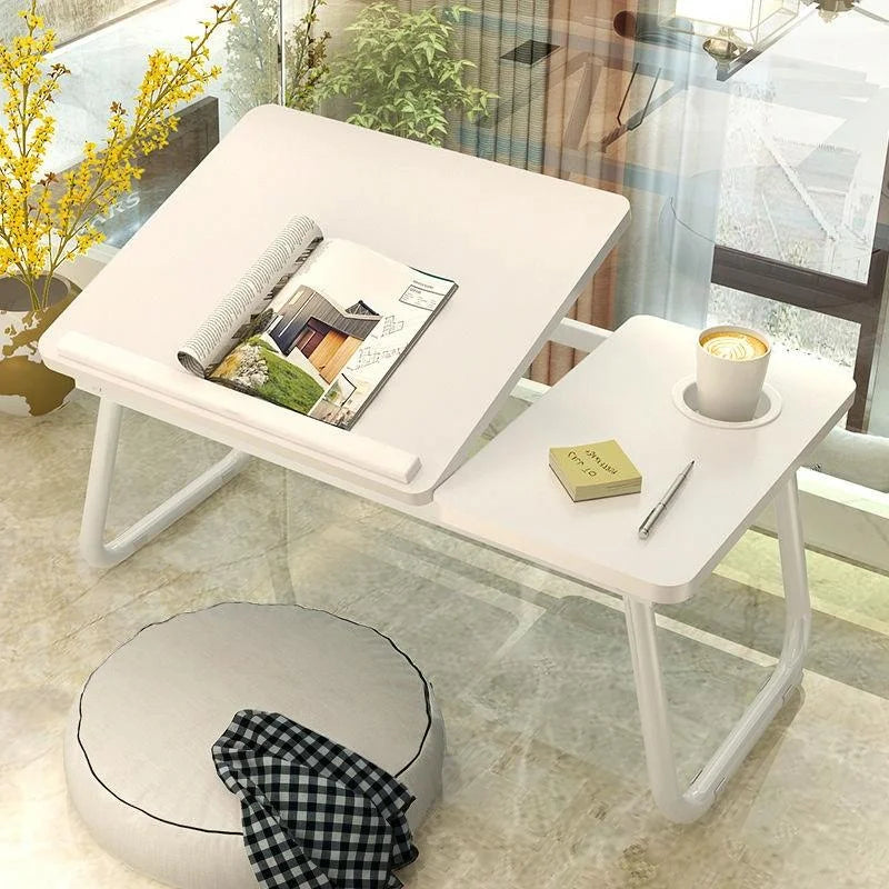 Adjustable Folding Laptop Desk with Cup Holder - Four-speed