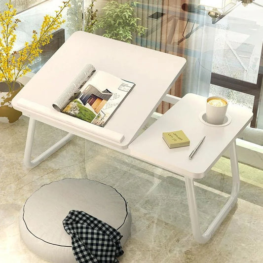 Adjustable Folding Laptop Desk with Cup Holder - Four-speed