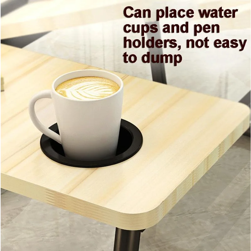 Adjustable Folding Laptop Desk with Cup Holder - Four-speed