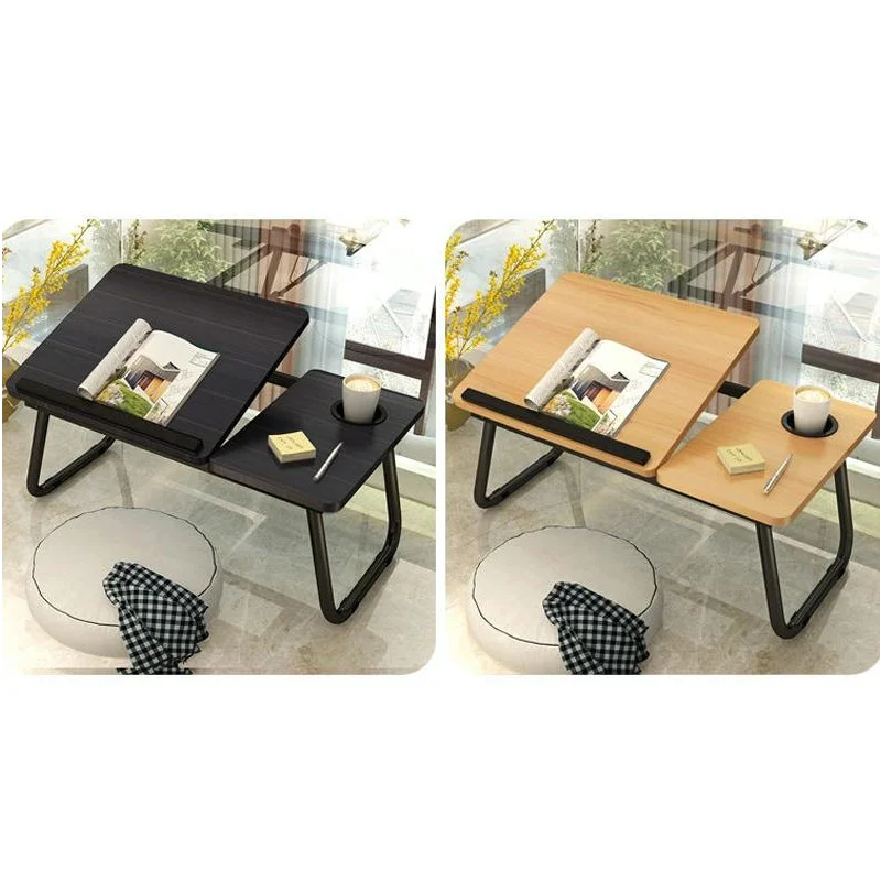 Adjustable Folding Laptop Desk with Cup Holder - Four-speed