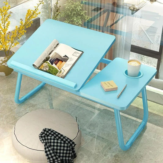 Adjustable Folding Laptop Desk with Cup Holder - Four-speed