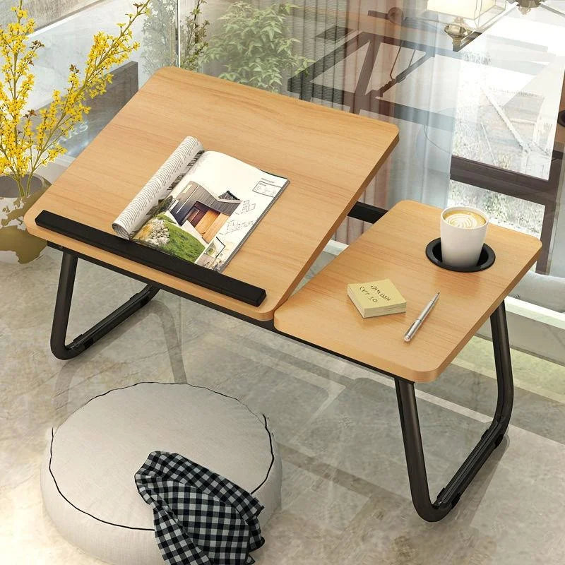 Adjustable Folding Laptop Desk with Cup Holder - Four-speed