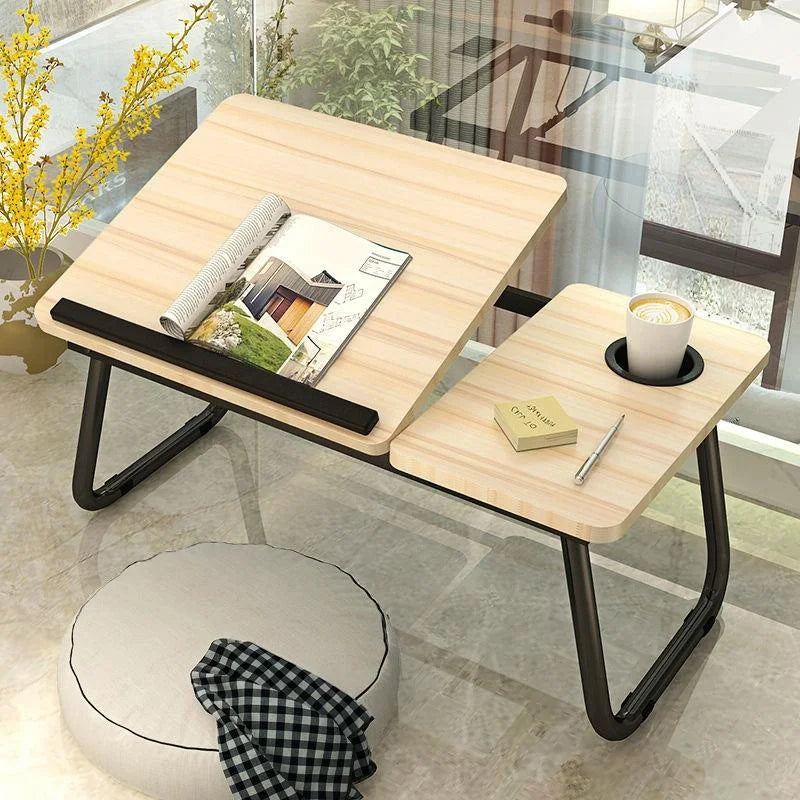 Adjustable Folding Laptop Desk with Cup Holder - Four-speed