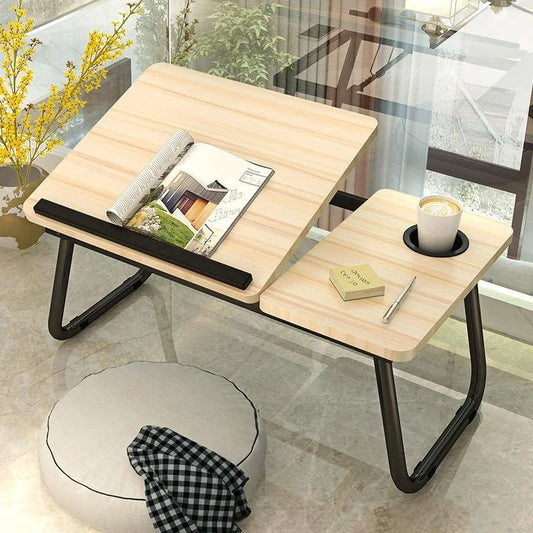 Adjustable Folding Laptop Desk with Cup Holder - Four-speed