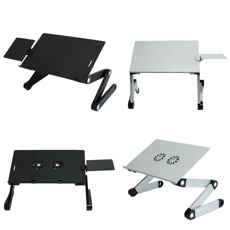Adjustable Folding Laptop Desk with Mouse Board - Aluminum