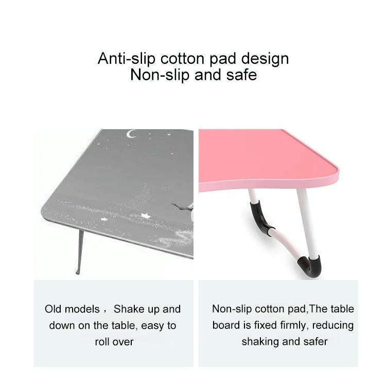 Adjustable Folding Laptop Desk with Non-slip Legs and Card
