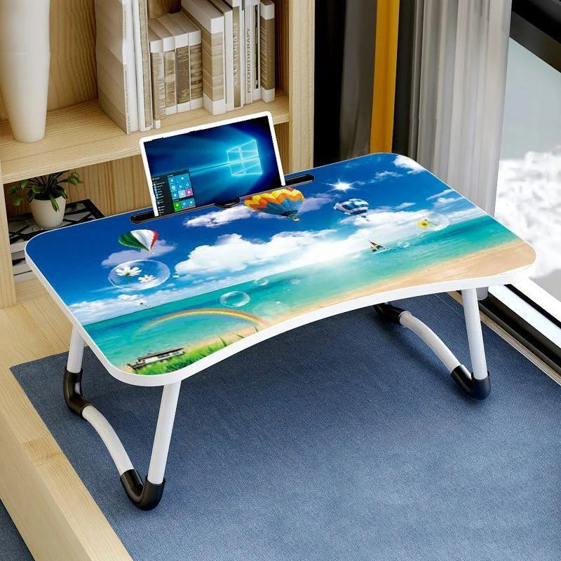 Adjustable Folding Laptop Desk with Non-slip W-shaped Legs