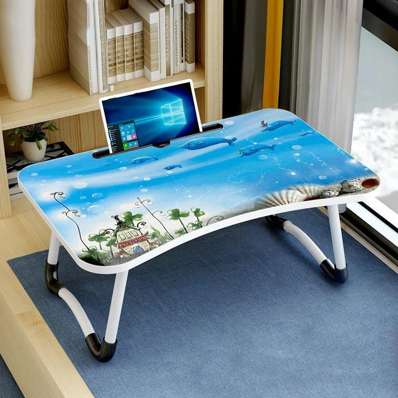 Adjustable Folding Laptop Desk with Non-slip W-shaped Legs