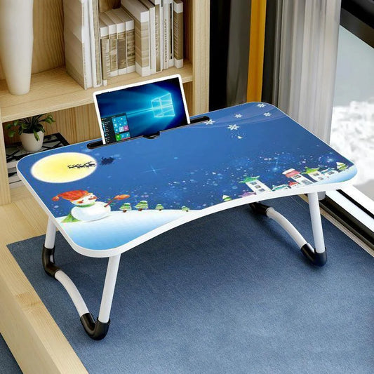 Adjustable Folding Laptop Desk with Non-slip W-shaped Legs