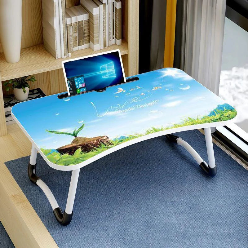 Adjustable Folding Laptop Desk with Non-slip W-shaped Legs
