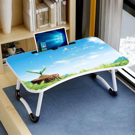Adjustable Folding Laptop Desk with Non-slip W-shaped Legs