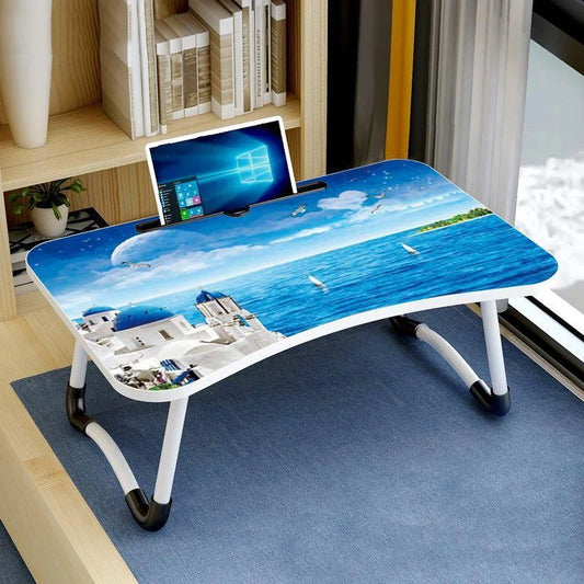 Adjustable Folding Laptop Desk with Non-slip W-shaped Legs