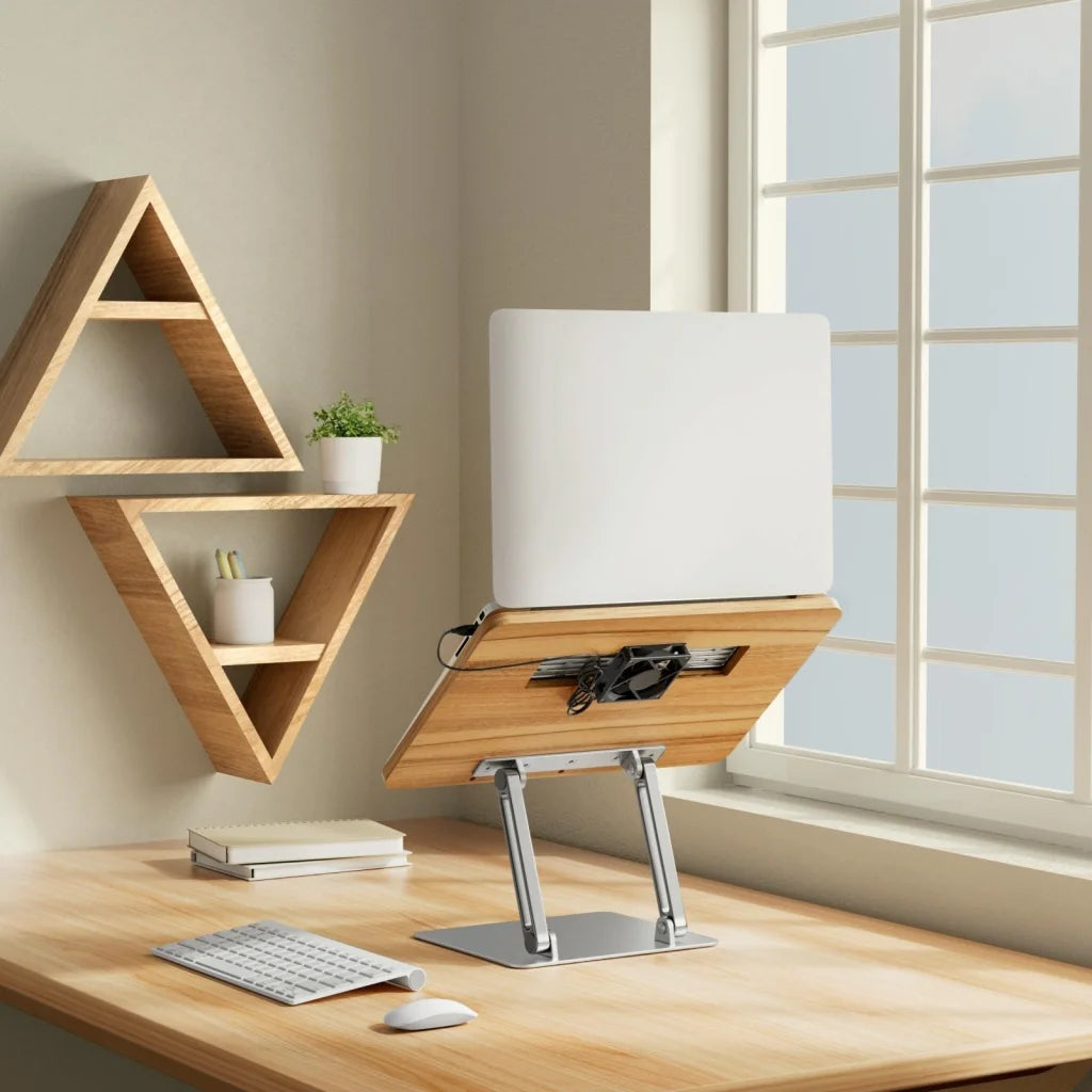 Adjustable Folding Laptop Stand With Cooling Fan - Portable Tablet Holder-1964932319278141443