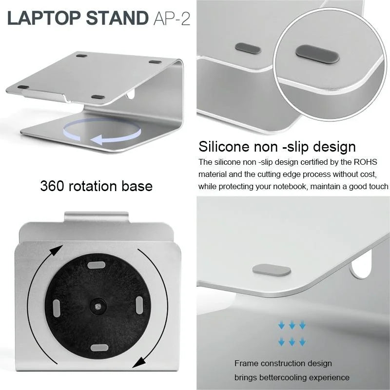 Adjustable Laptop Stand - 360 Degree Rotation - 11-17 Inch