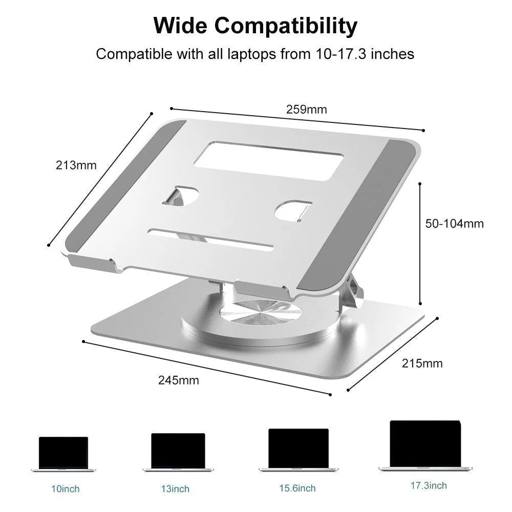 Adjustable Laptop Stand - Portable Aluminum 360 Degree