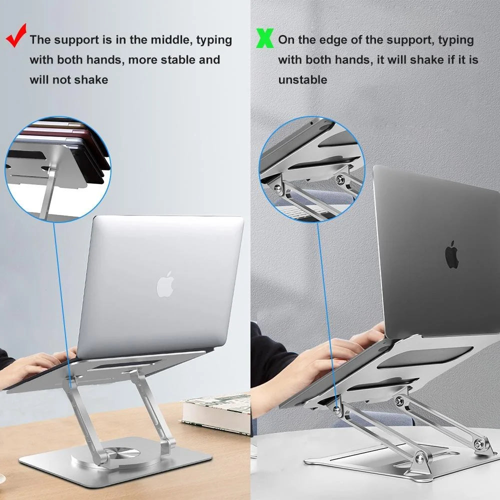 Adjustable Laptop Stand - Portable Aluminum 360 Degree