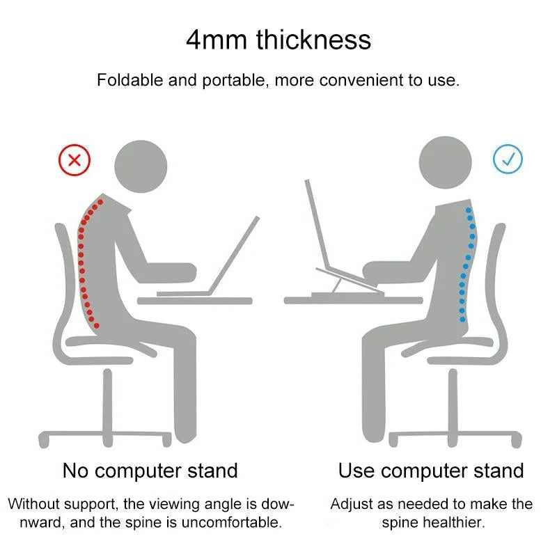 Adjustable Laptop Stand - Portable Folding Height Increase