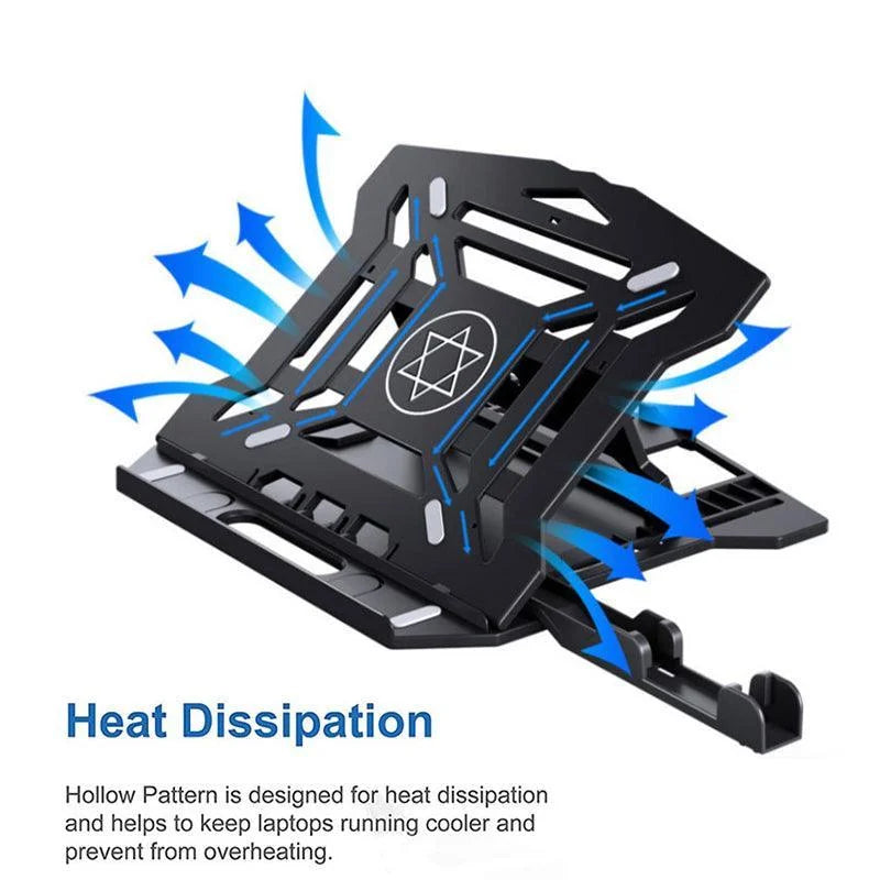 Adjustable Laptop Stand with 360-Degree Base for Desk Riser